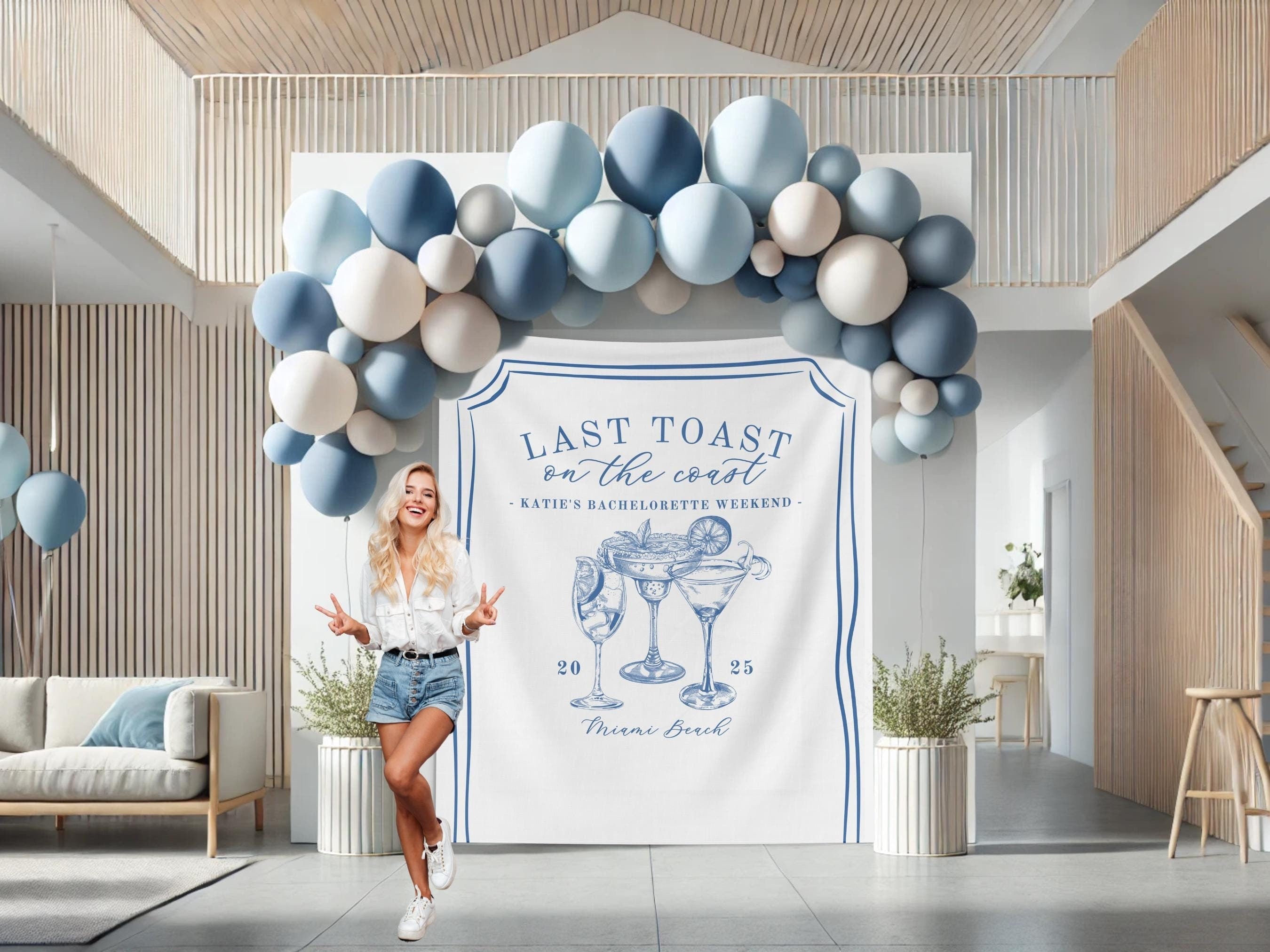 Last Toast on the Coast Custom Bachelorette Club Banner Backdrop