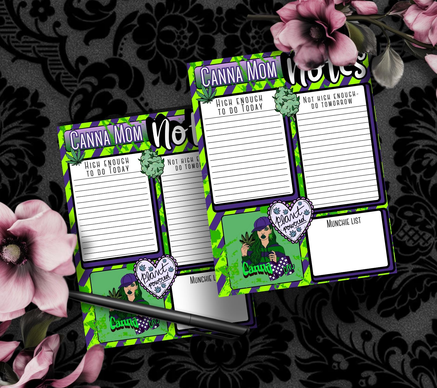 Canna Mom Notes Tear-Off Notepad – Funny Weed Mom To-Do List Pad, 50 Sheets for Stoner Mamas