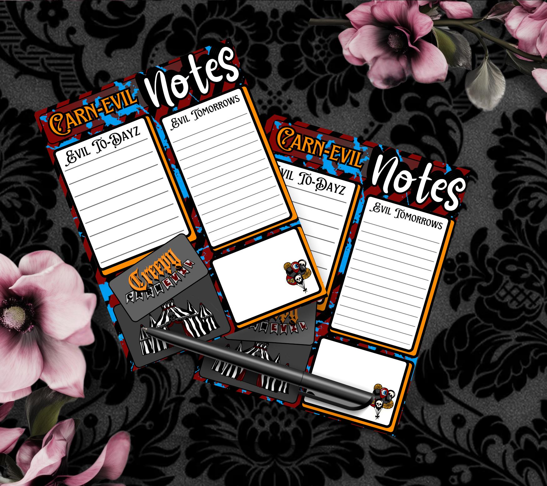 Carn-Evil Notepad: Creepy Carnival To-Do List - 50 Sheets