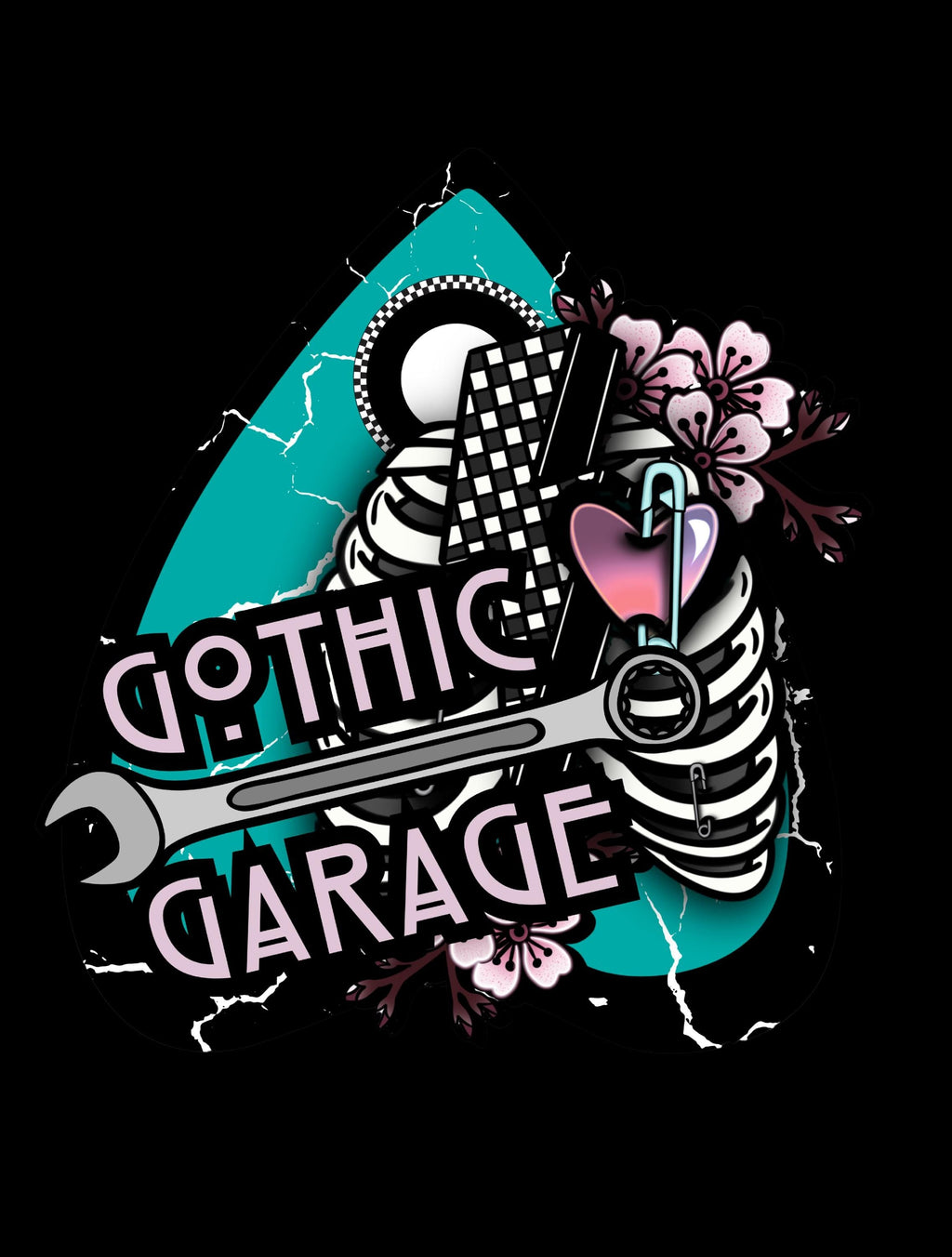 Retro Horror Girl Waterproof Sticker – Vintage Gothic TV Design