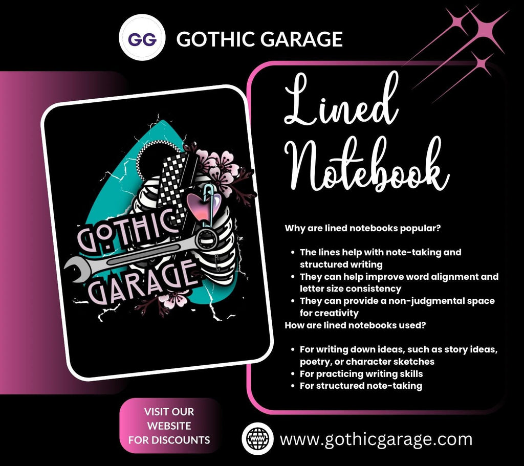 Gothic 3rd Eye Skeleton Hand Notebook Hand Drawn Detail  – 160 Lined Pages for Daily Tasks, Notes, and Personal Writing