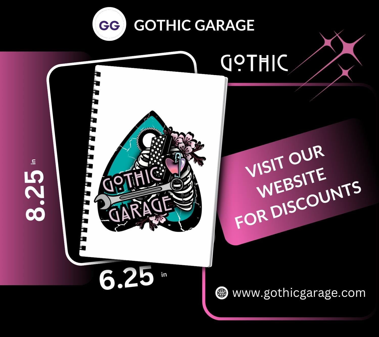 Gothic 3rd Eye Skeleton Hand Notebook Hand Drawn Detail  – 160 Lined Pages for Daily Tasks, Notes, and Personal Writing