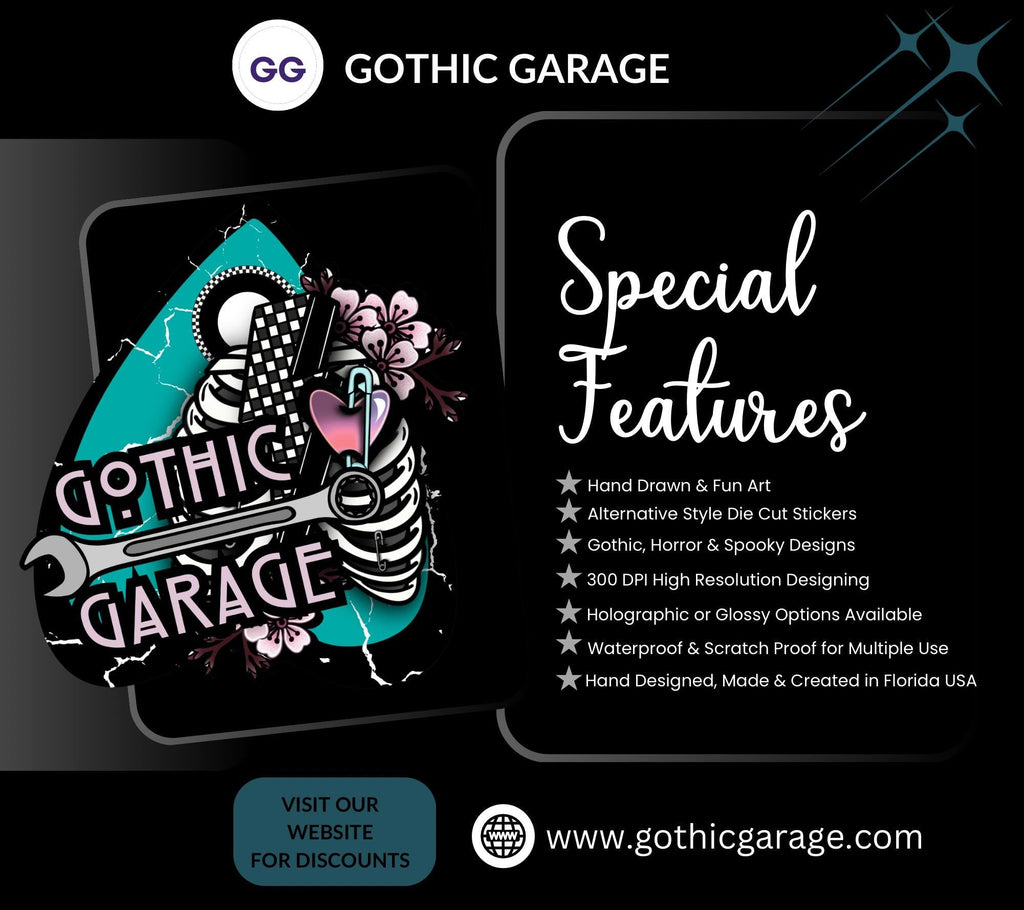 Horror Stoner Girl Waterproof Sticker – Vintage/Retro Gothic Design