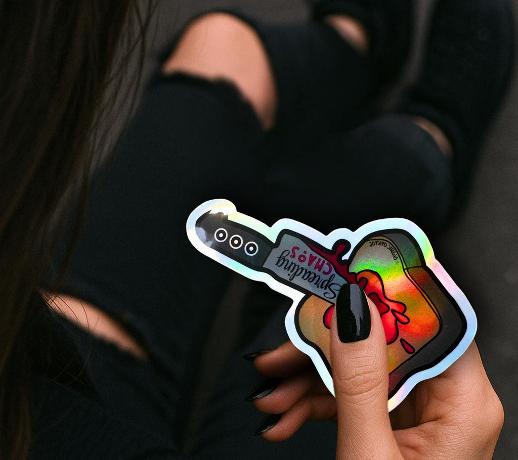 Bloody Toast Sticker: Spreading Chaos, Waterproof Vinyl Die Cut