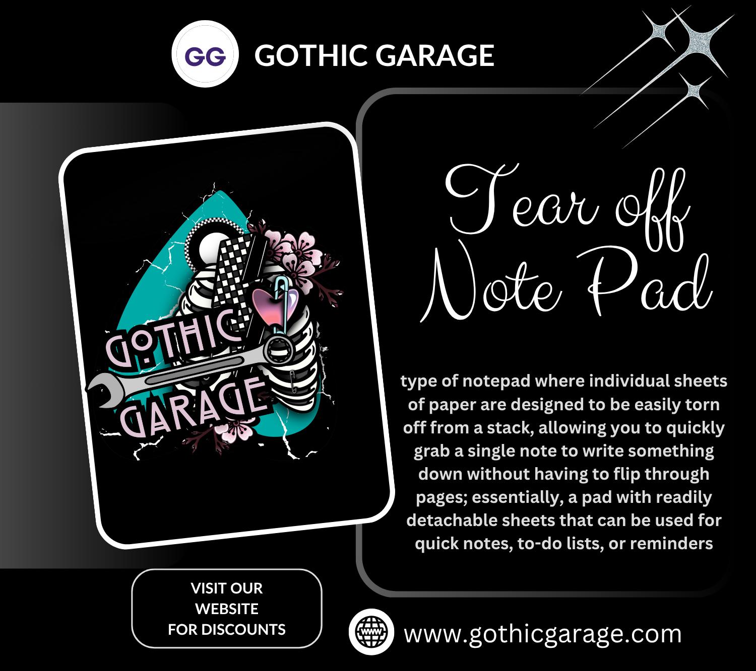Gothic Study Tracker Notepad – Cute Pastel Skull Planner for Students & Procrastinators