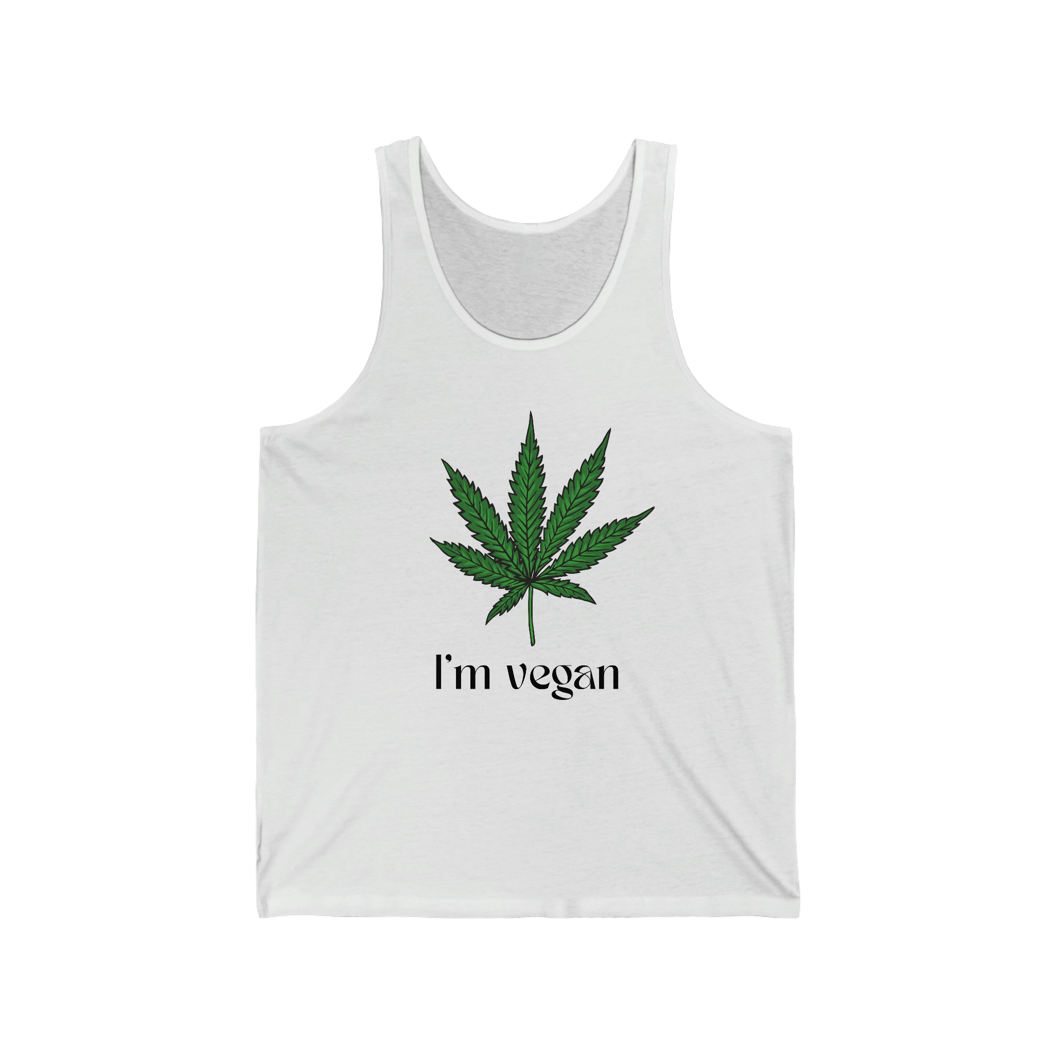 I'm Vegan Marijuana Leaf Jersey Tank