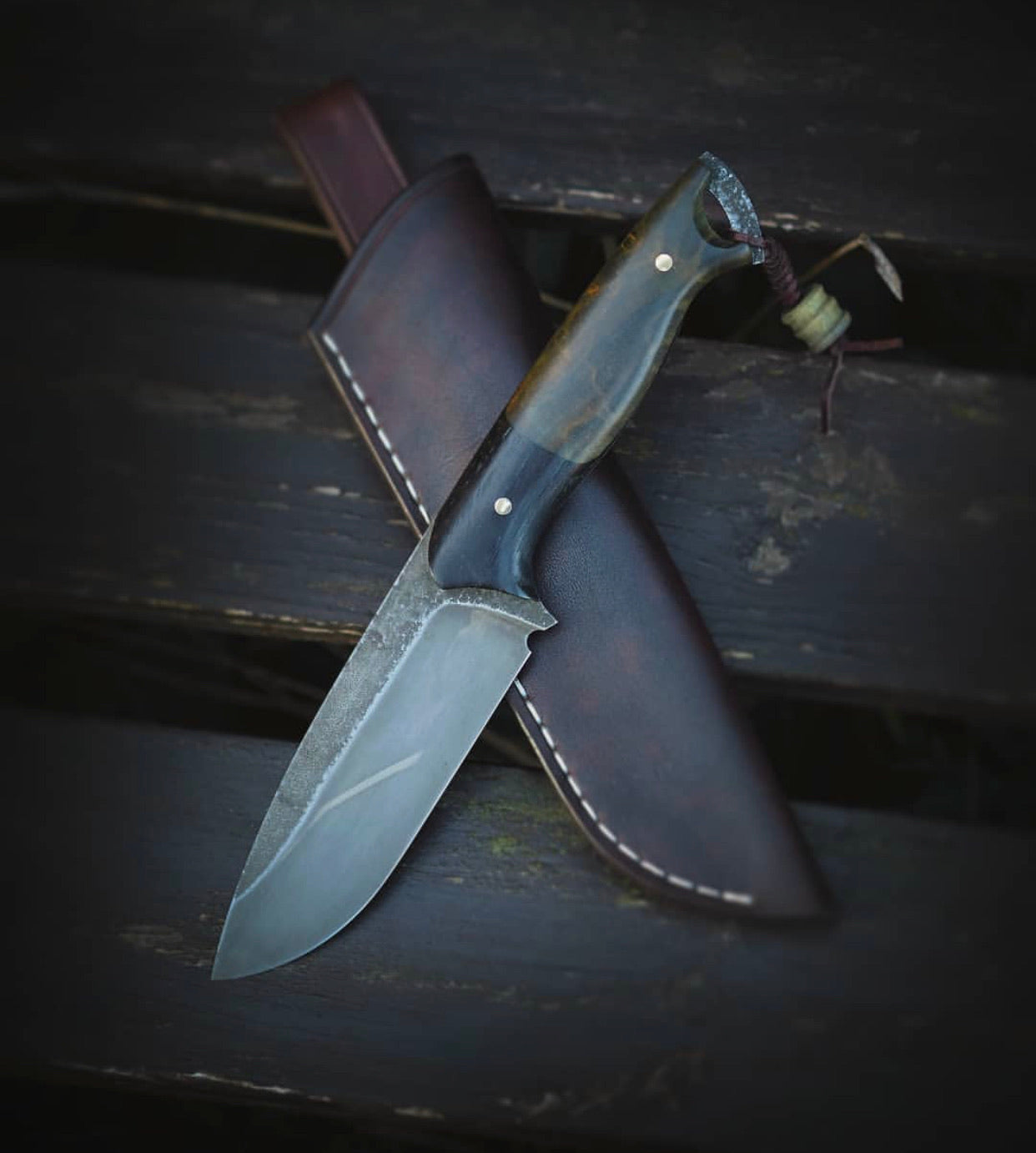 Custom Handcrafted Full Tang 1095 High Carbon Steel Camping Knife