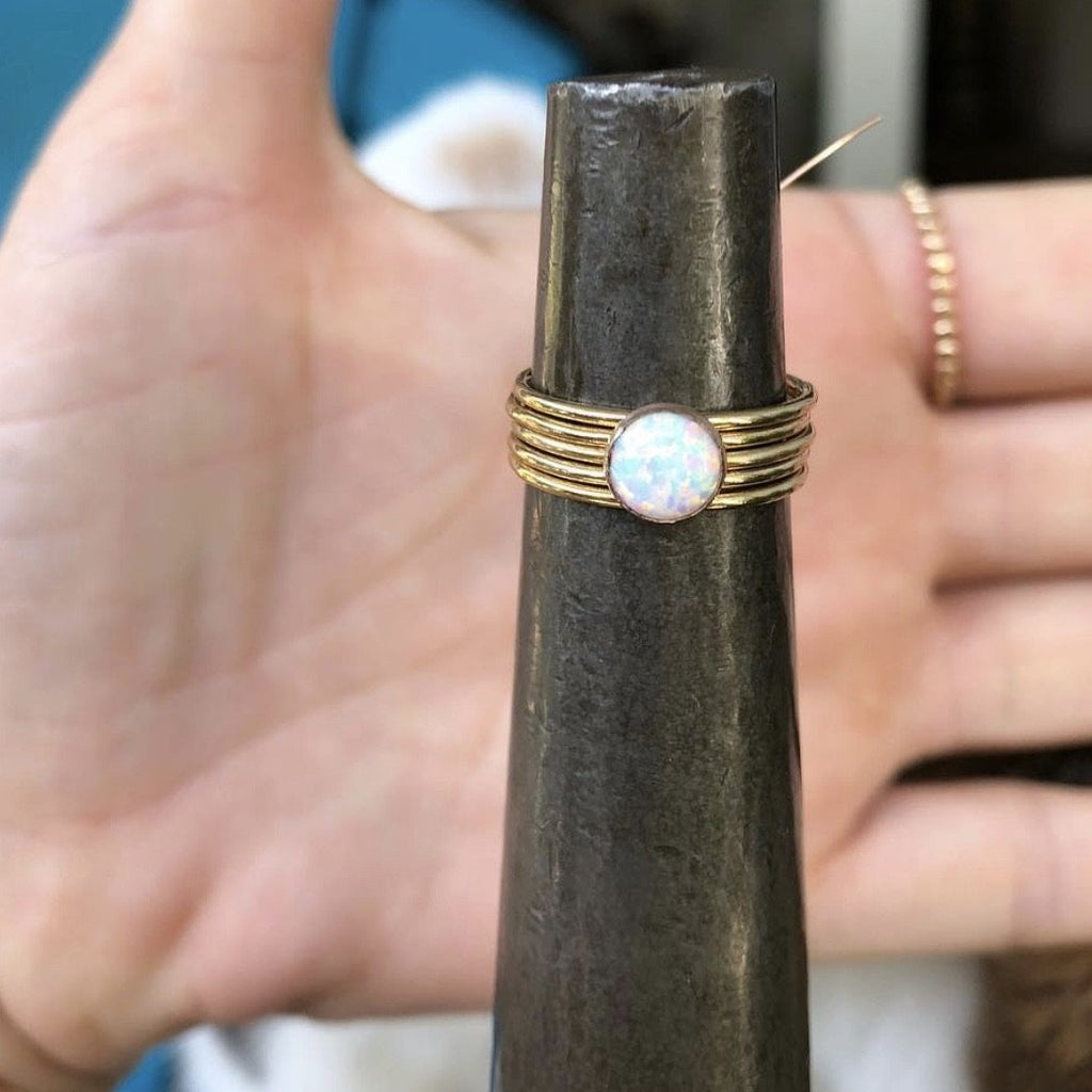 MARION LARGE 6MM OPAL RING