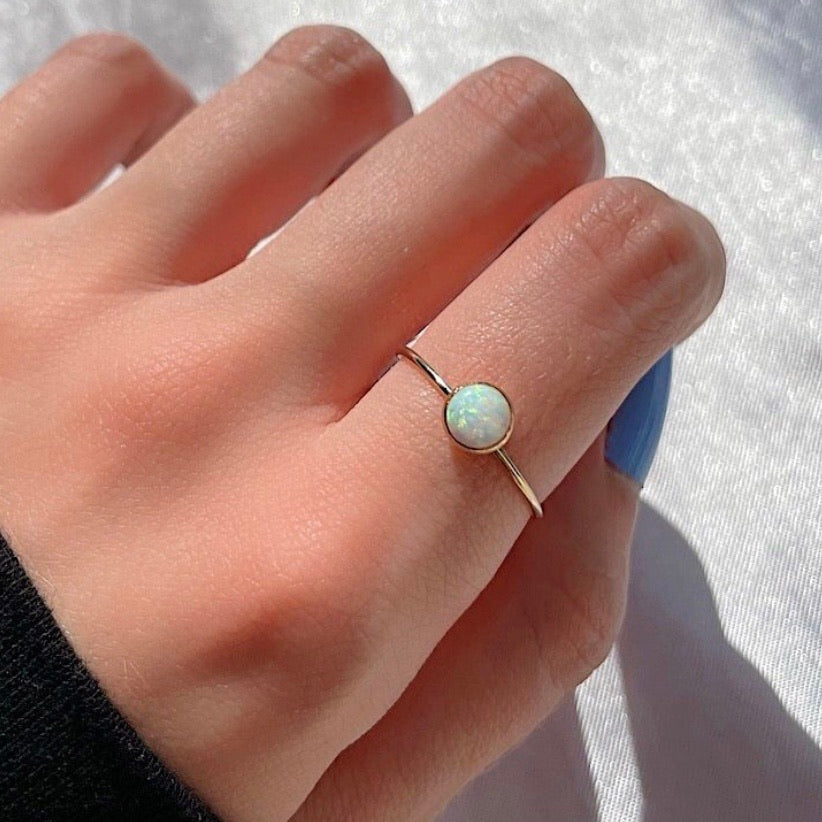 MARION LARGE 6MM OPAL RING