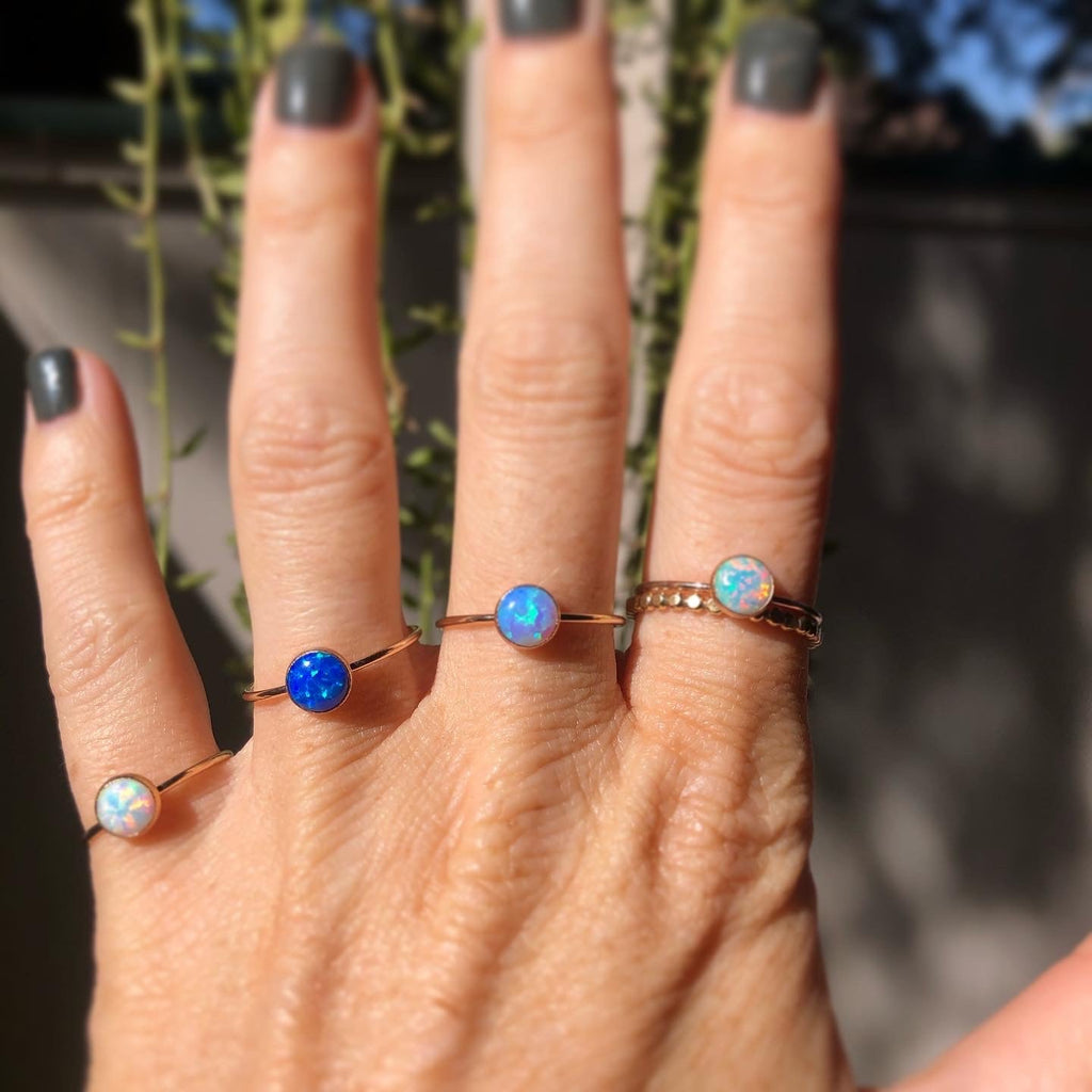MARION LARGE 6MM OPAL RING