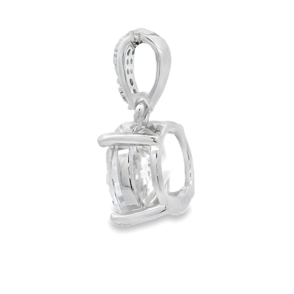Natural 3.00ct Moissanite Pendant Sterling Silver