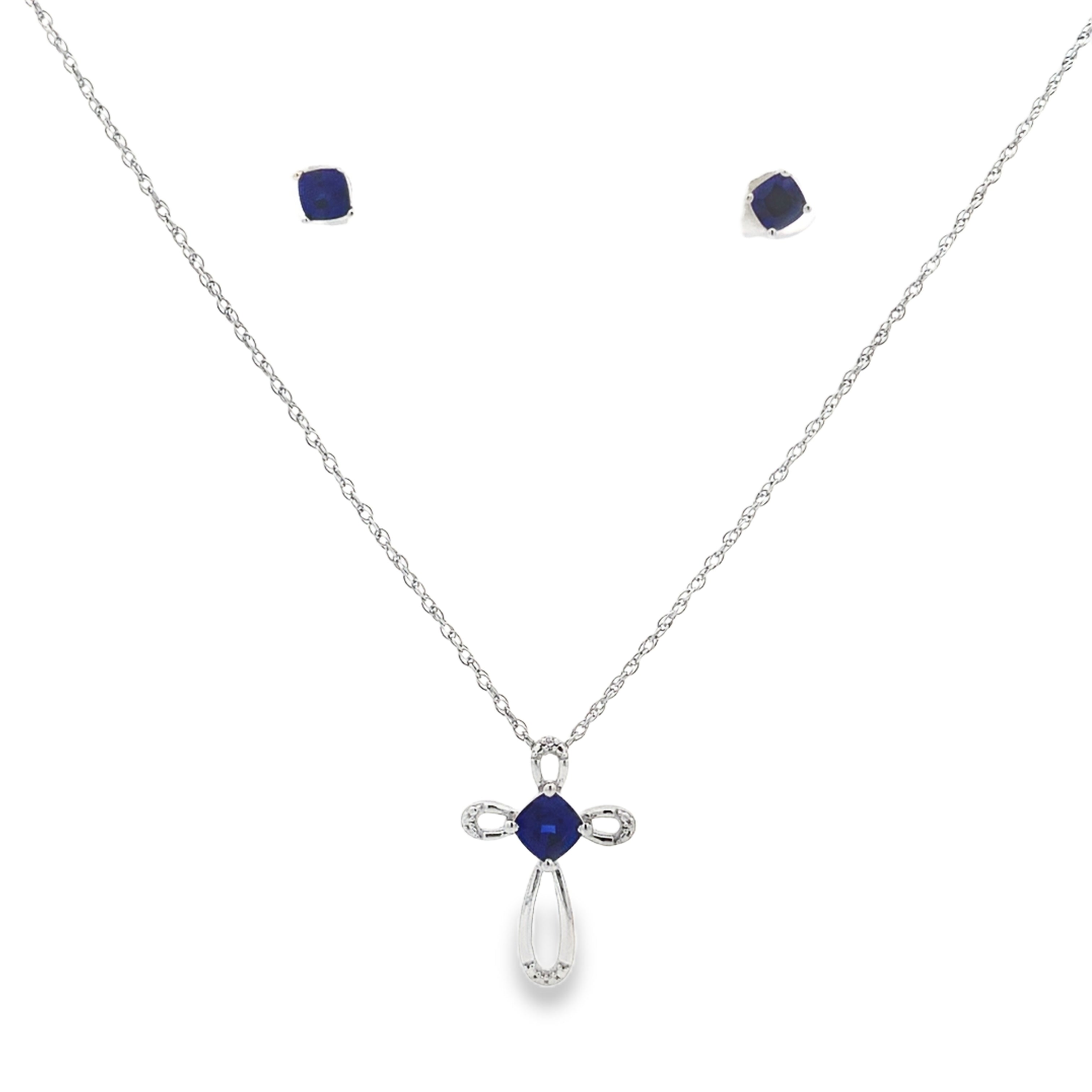 Genuine Created Sapphire Jewelry sets Sterling Silver