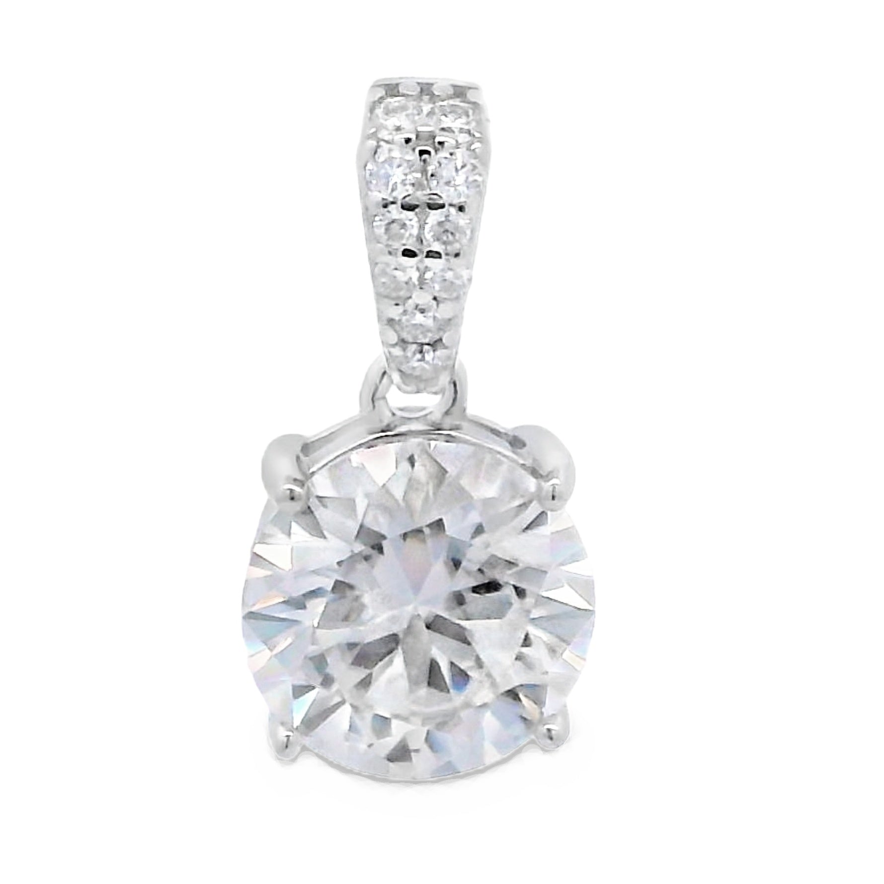 Genuine 2.00ct Moissanite Pendant Sterling Silver