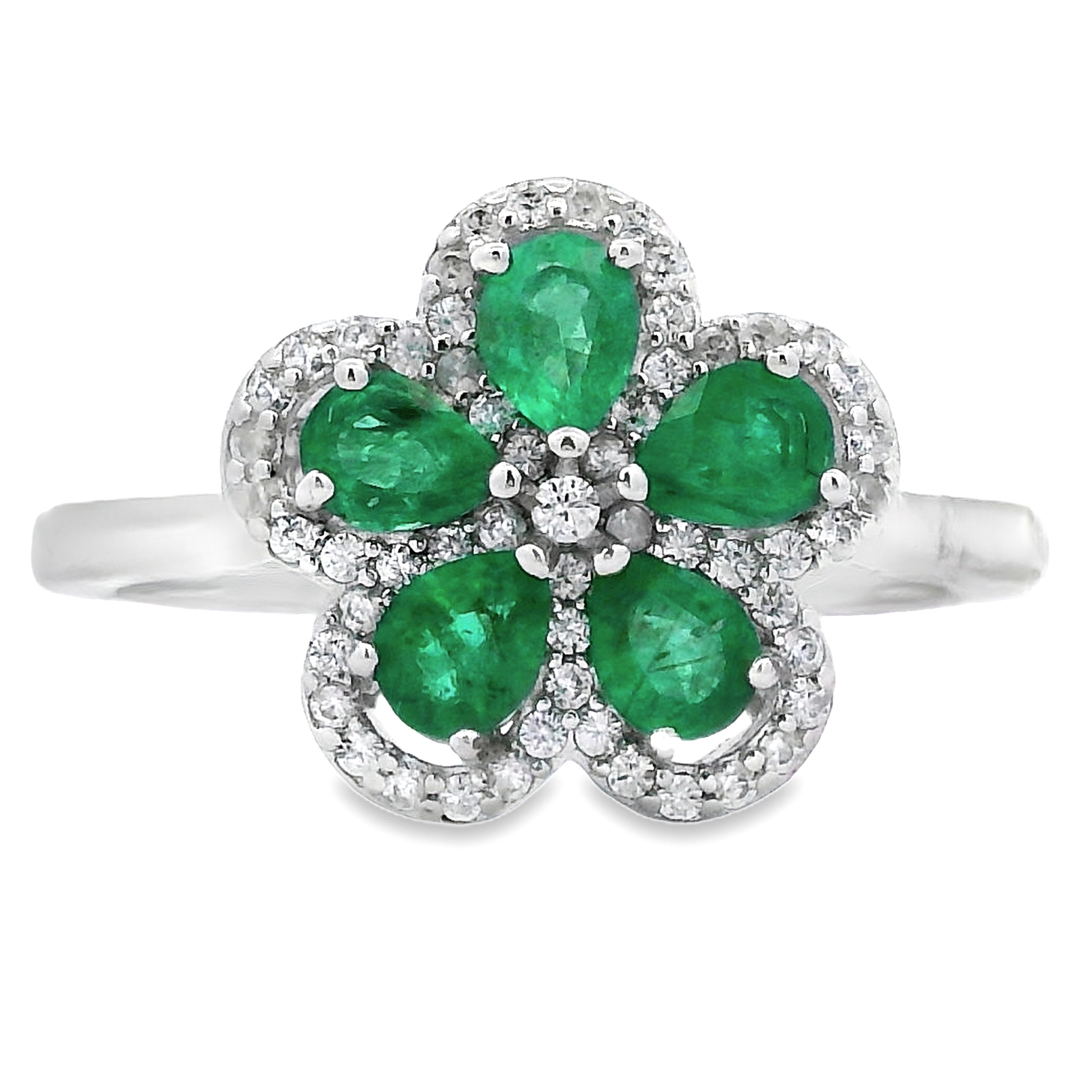 Genuine 1.01ct Emerald Zircon Ring Sterling Silver
