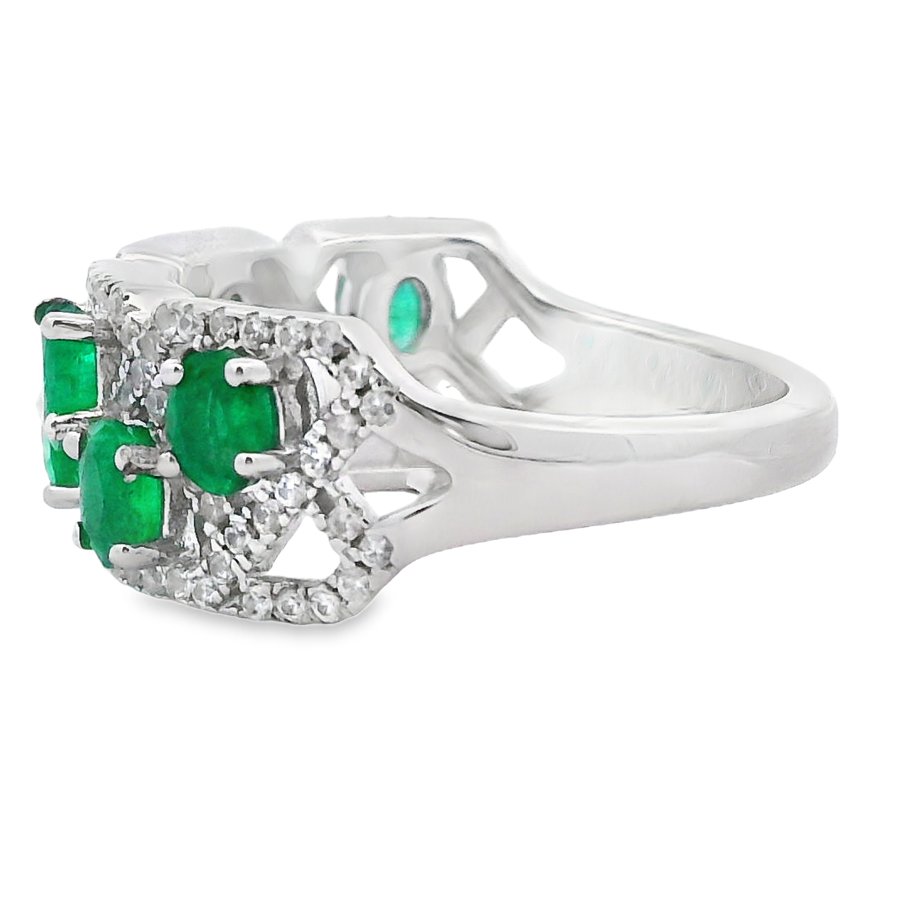 Natural 1.82ct Emerald Zircon Ring Sterling Silver