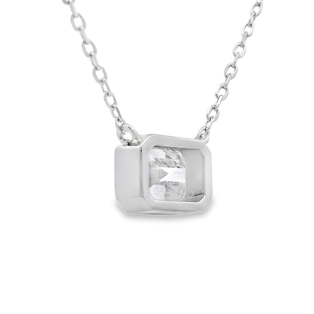 Natural .85ct Moissanite Pendant Sterling Silver