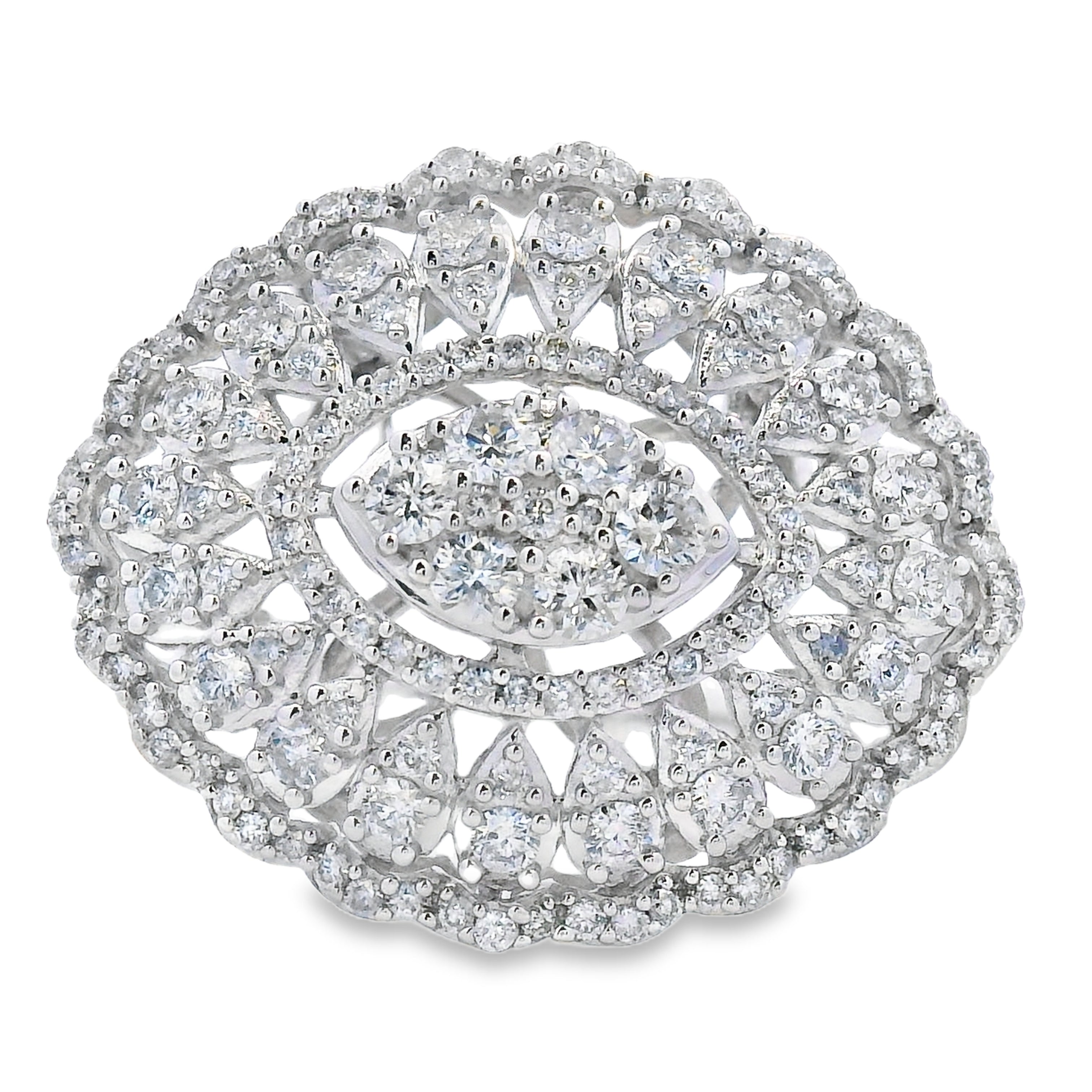 Genuine .85ct Diamond Ring 14KT White Gold