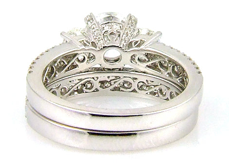 Natural 1.05ct Engagement Ring Set 18KT White Gold