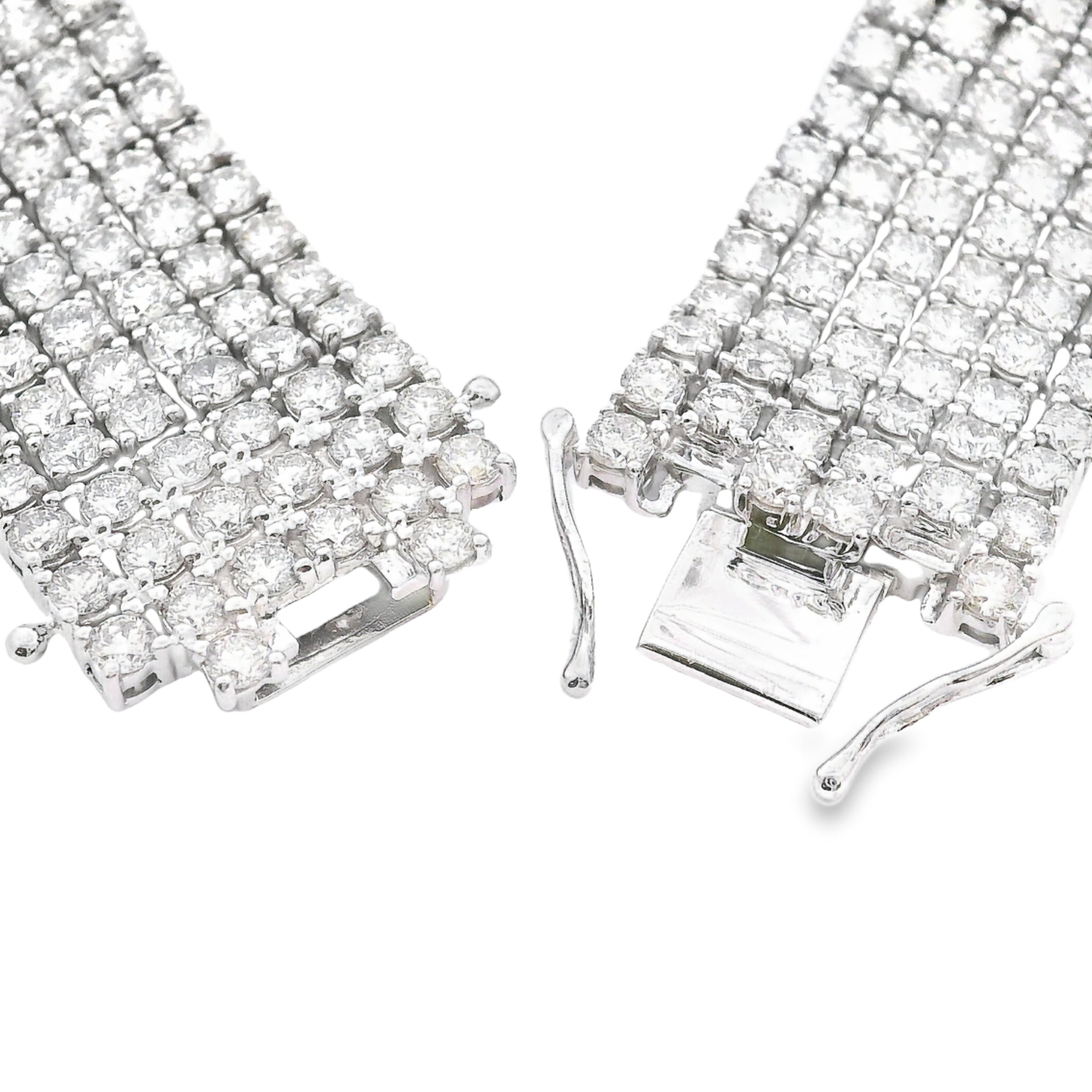 Genuine 20.00ct Diamond Tennis Bracelet 14KT White Gold