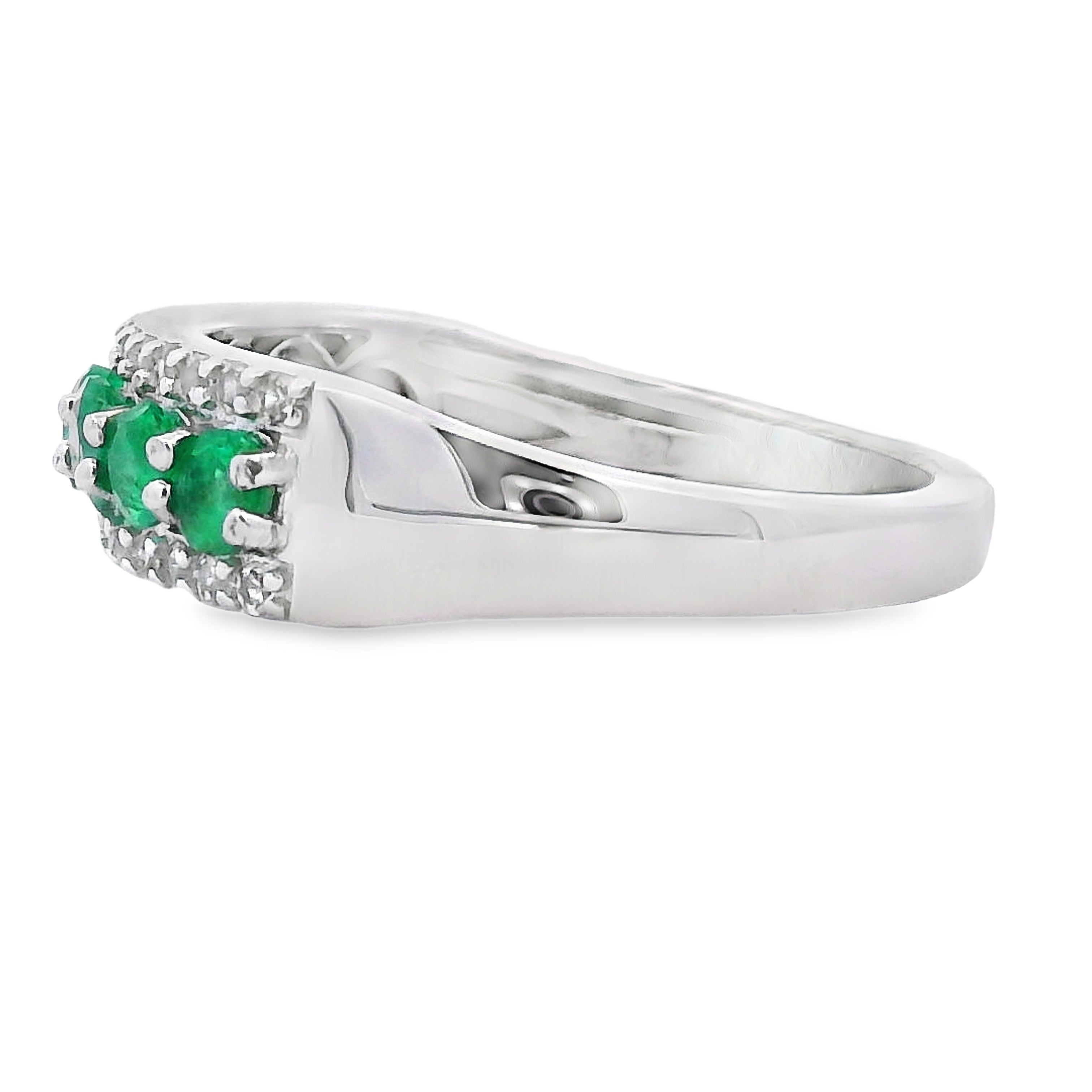 Natural White Topaz 3 Stone Ring Sterling Silver
