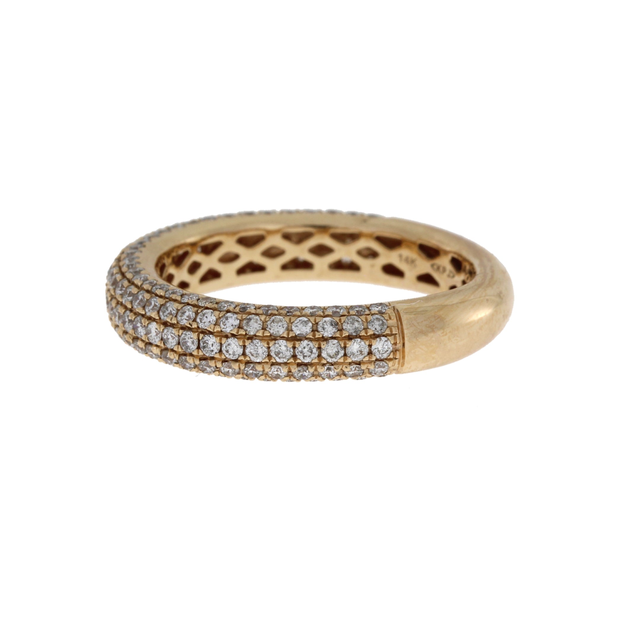 Genuine 1.00ct Diamond Wedding Band Ring 14KT Rose Gold