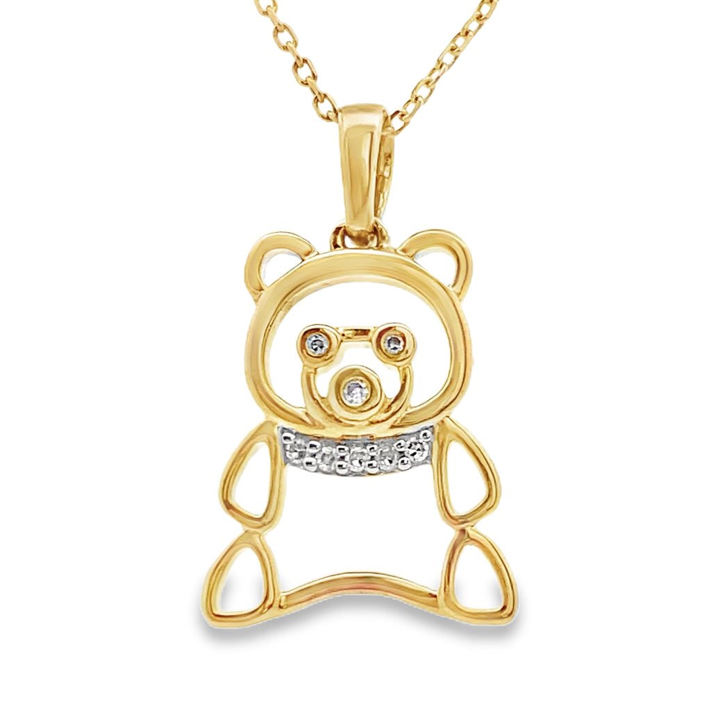 Genuine .03ct Diamond Animal Pendant 10KT Yellow Gold