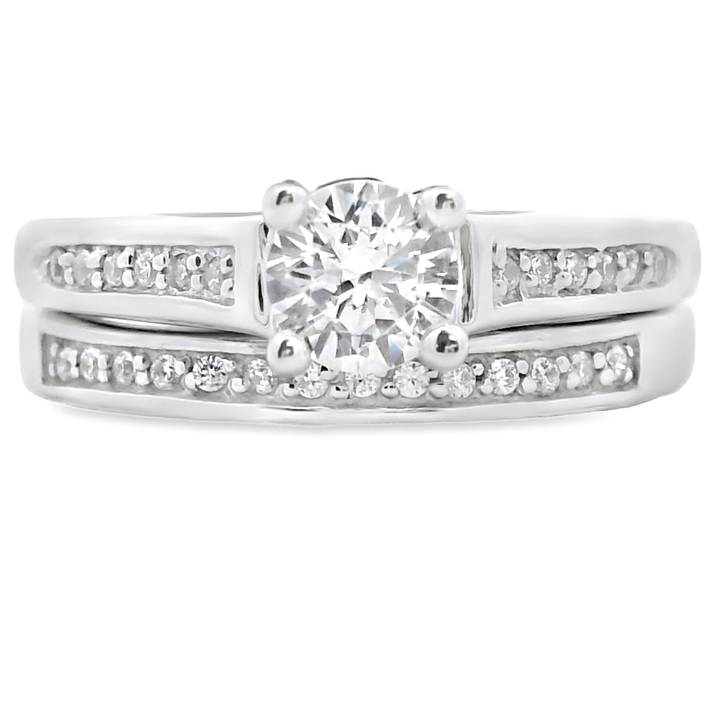Natural Cubic Zirconia CZ SS Bridal Sterling Silver