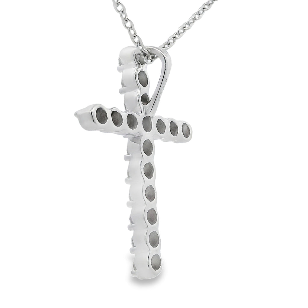 Genuine .50ct Cross Religious Pendant Sterling Silver