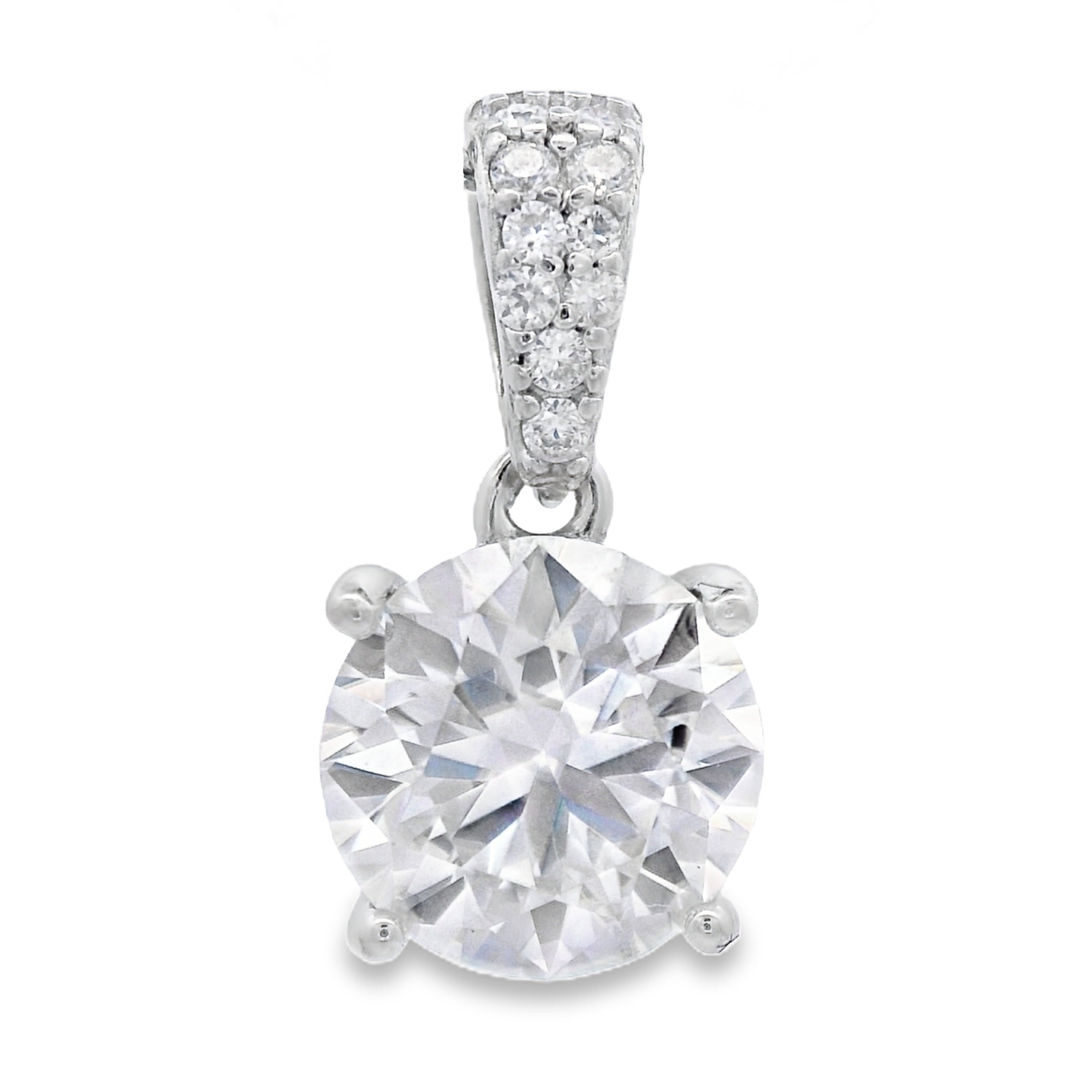 Genuine 2.00ct Moissanite Pendant Sterling Silver