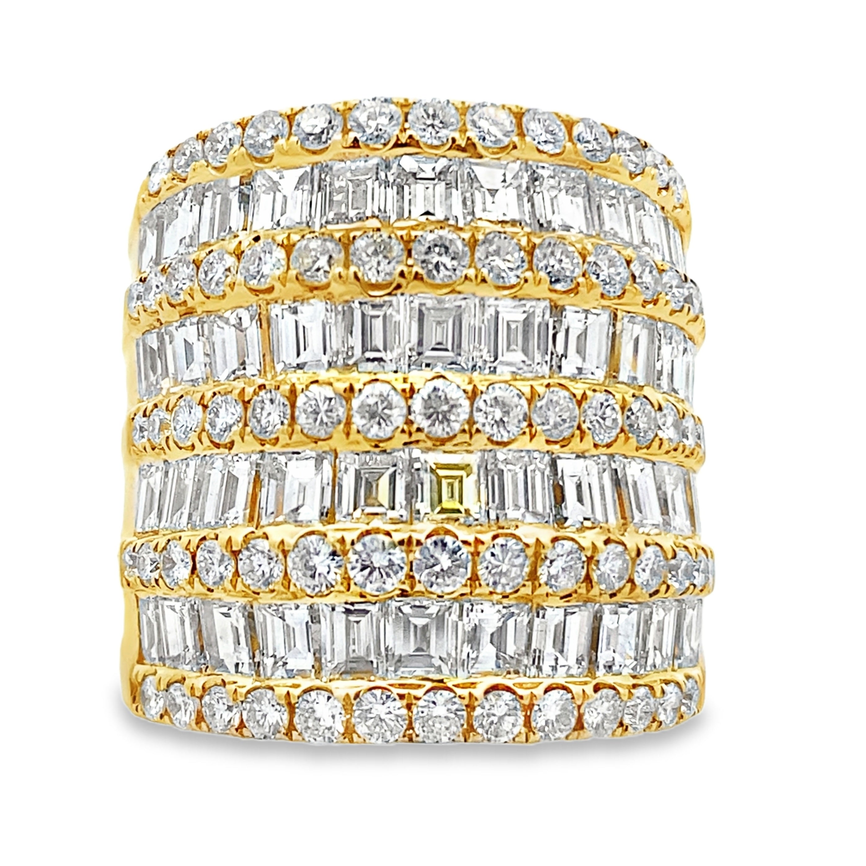 Genuine 6.65ct Diamond Ring 18KT Yellow Gold