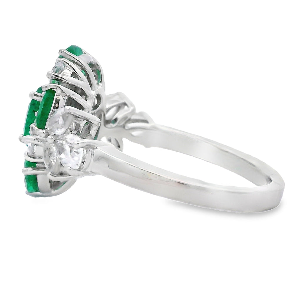 Natural 2.98ct Emerald Zircon Ring Sterling Silver