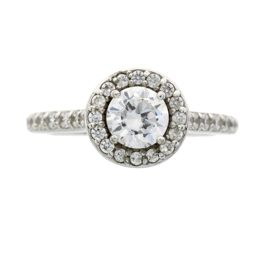 Genuine Cubic Zirconium Ring Sterling Silver
