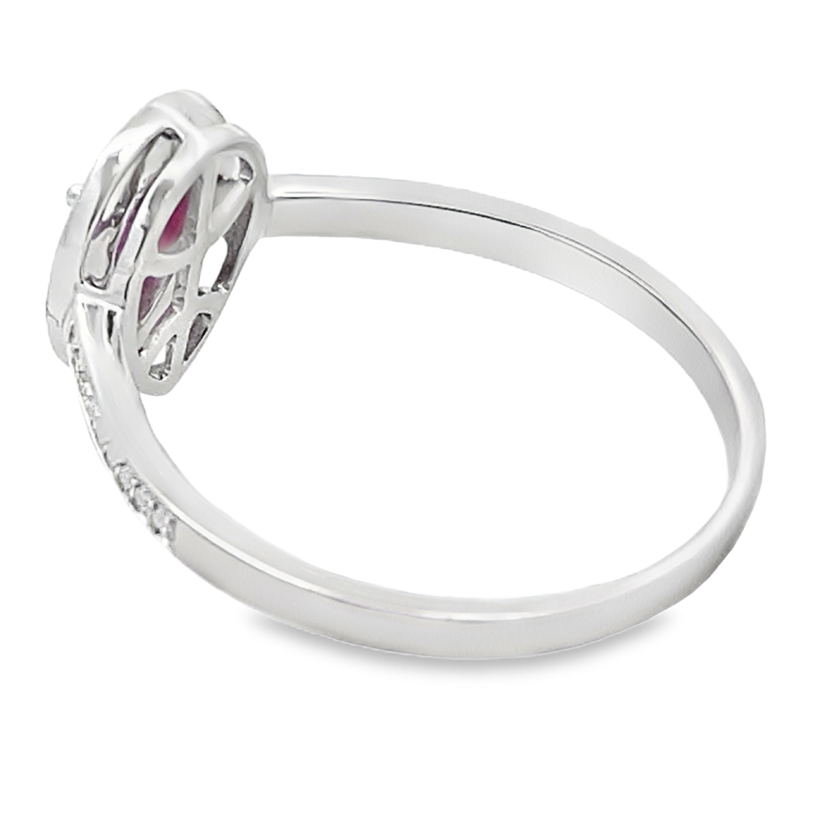 Natural .54ct Ruby Diamond Ring 10KT White Gold