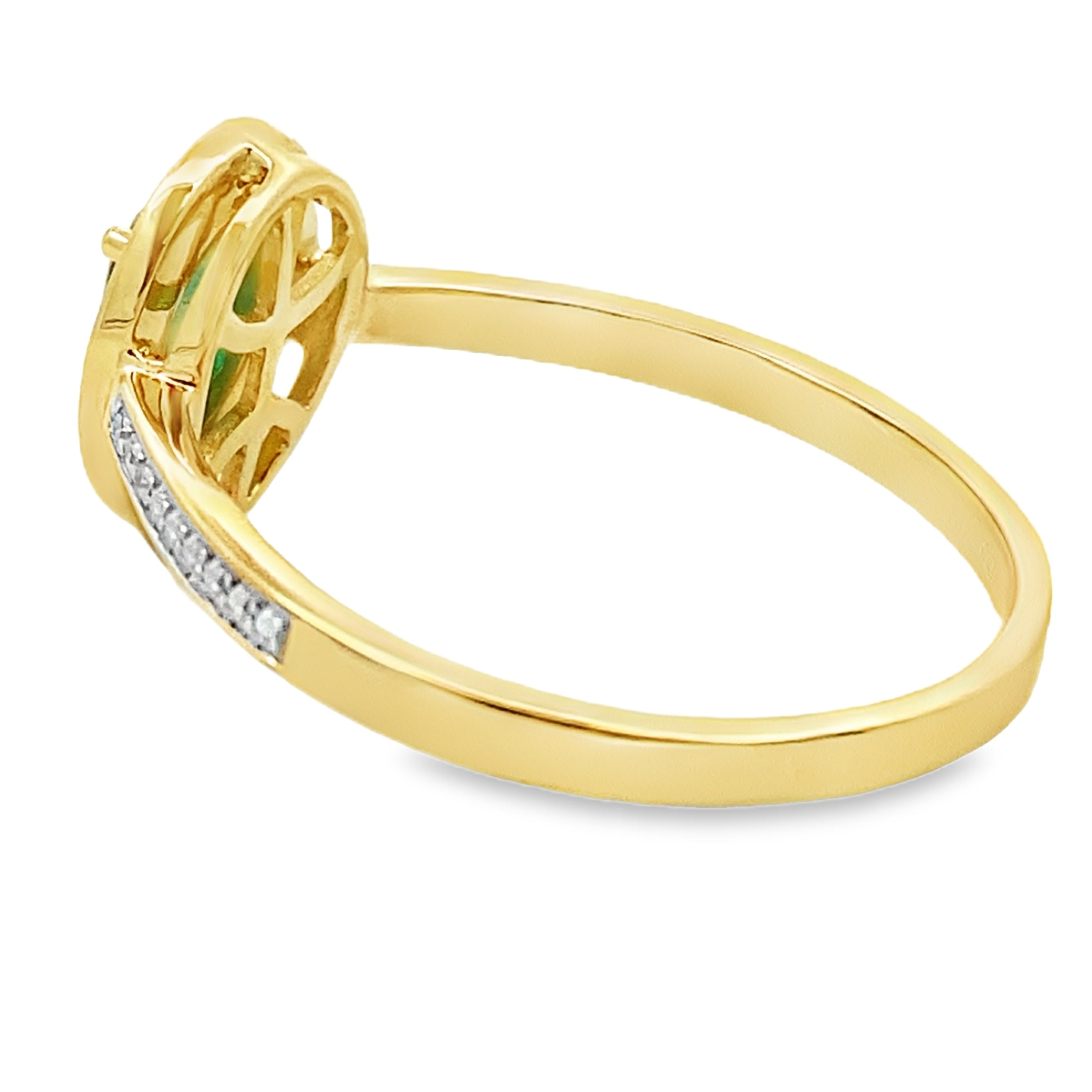 Natural .42ct Emerald Diamond Ring 10KT Yellow Gold