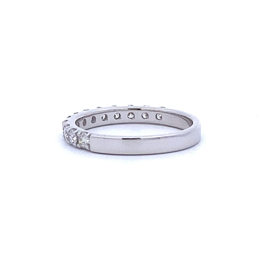 Natural .75ct Diamond Wedding Band Ring 14KT White Gold