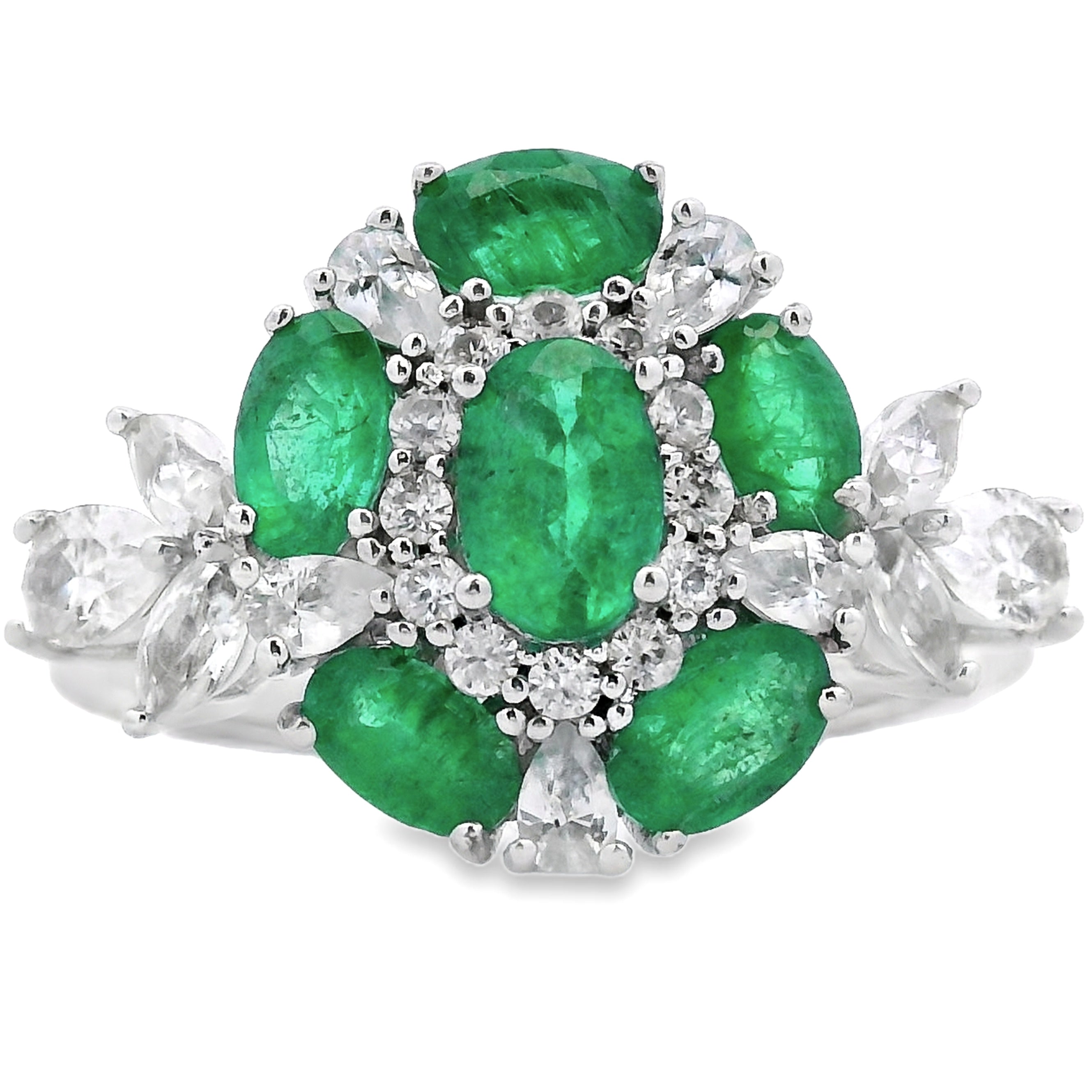 Natural 2.98ct Emerald Zircon Ring Sterling Silver