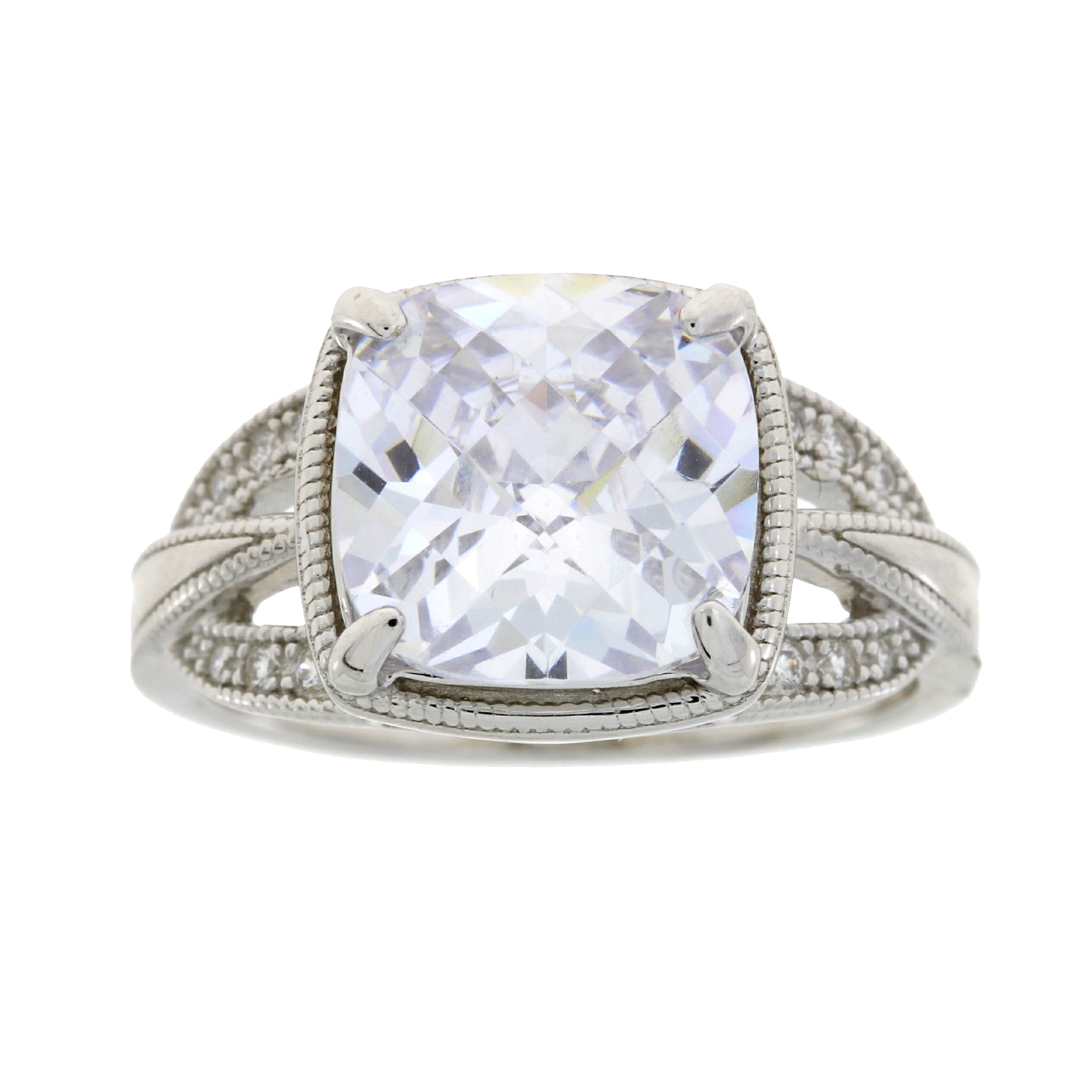 Genuine Cubic Zirconium Ring Sterling Silver
