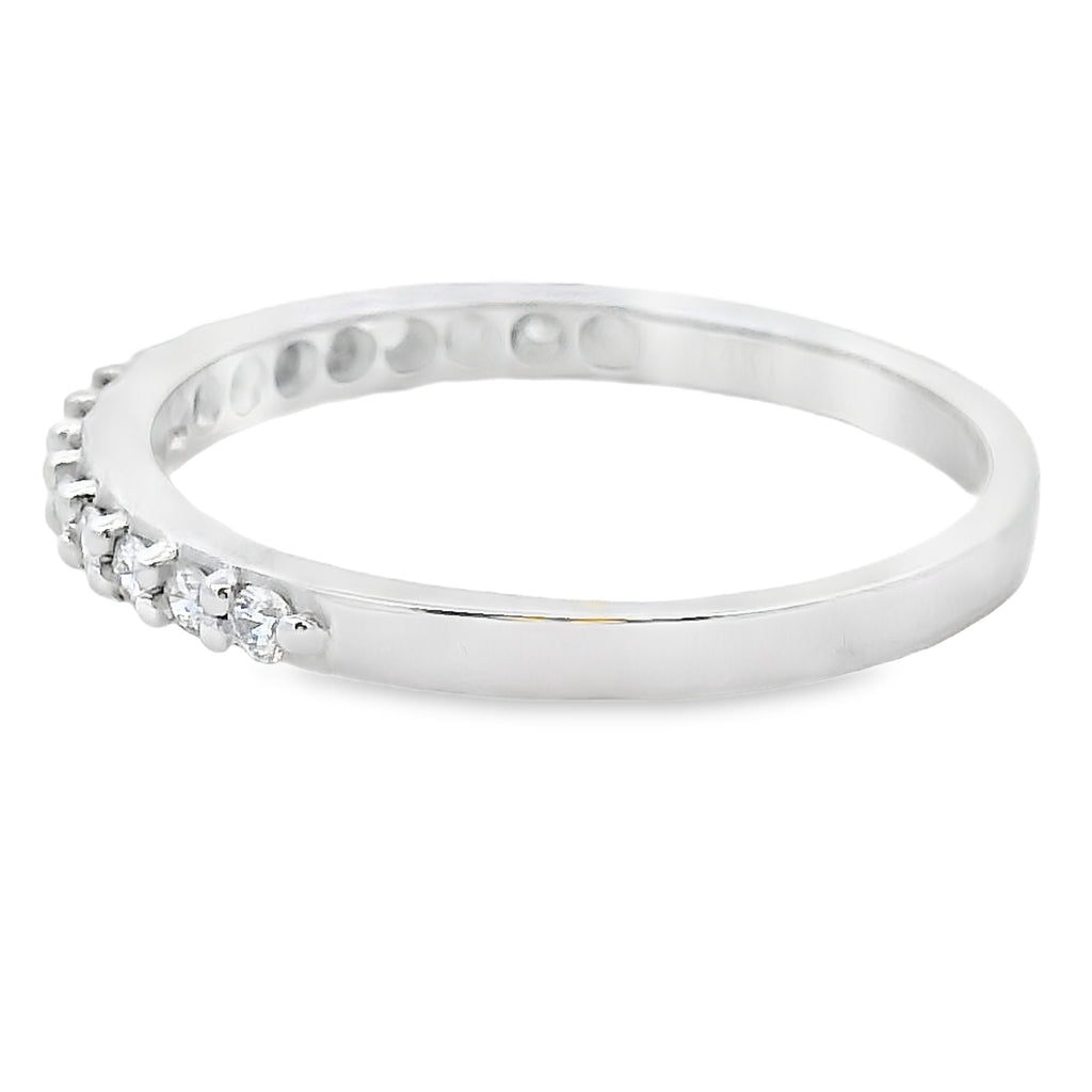 Natural .25ct Diamond Wedding Band Ring 14KT White Gold