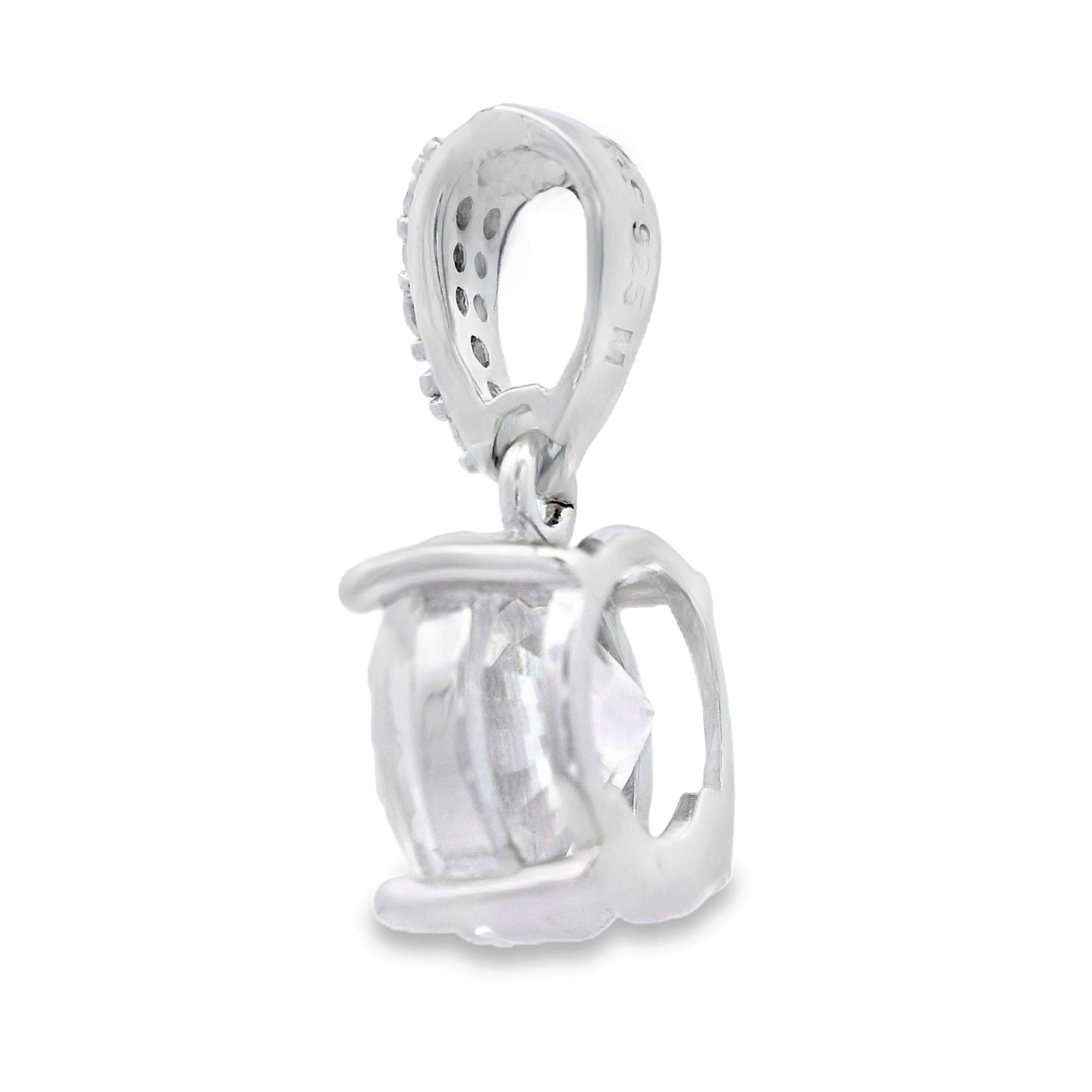 Genuine 2.00ct Moissanite Pendant Sterling Silver
