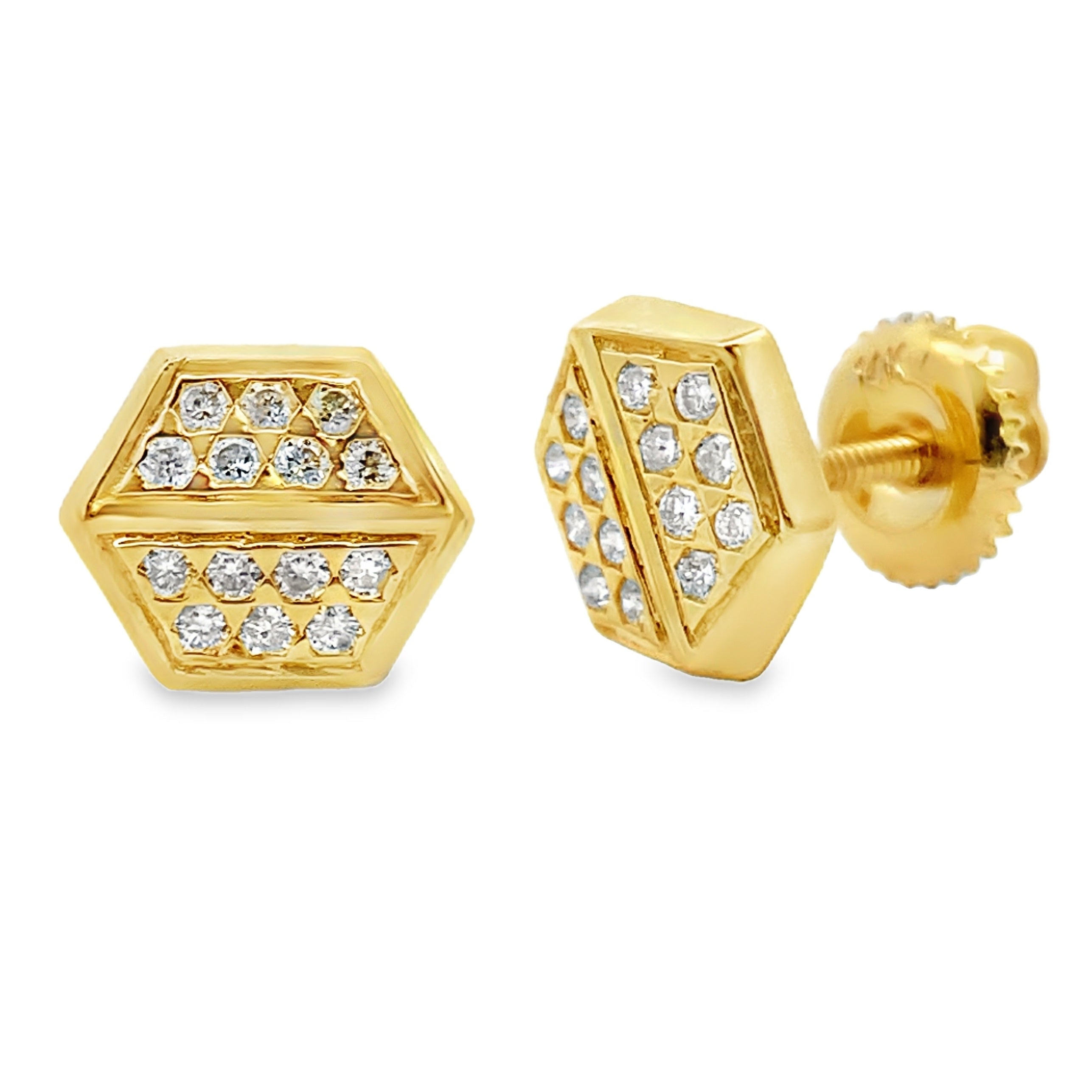 Natural .26ct Diamond Earrings 14KT Yellow Gold