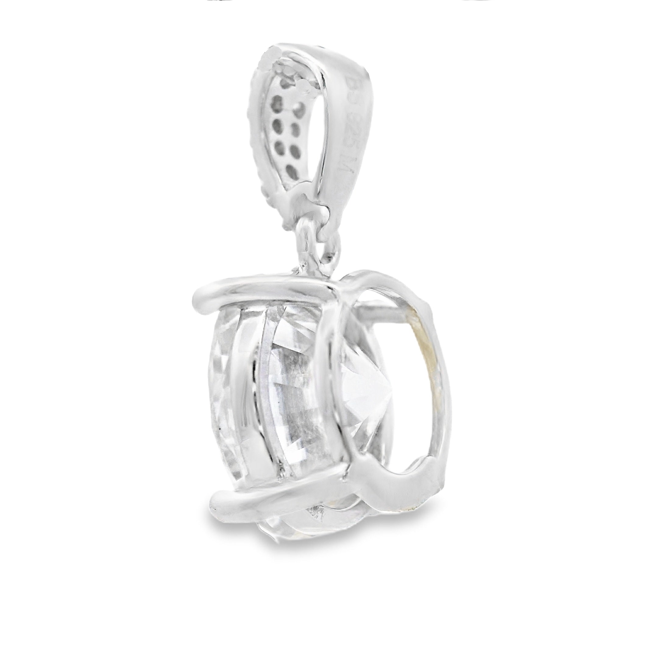 Genuine 4.00ct Moissanite Pendant Sterling Silver