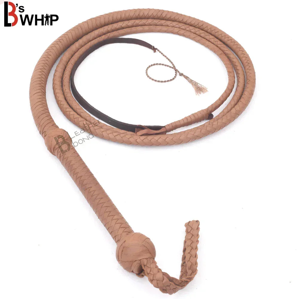 Indiana Jones Style Tan  Leather Bullwhip (4ft – 12ft) – Handmade Cowhide