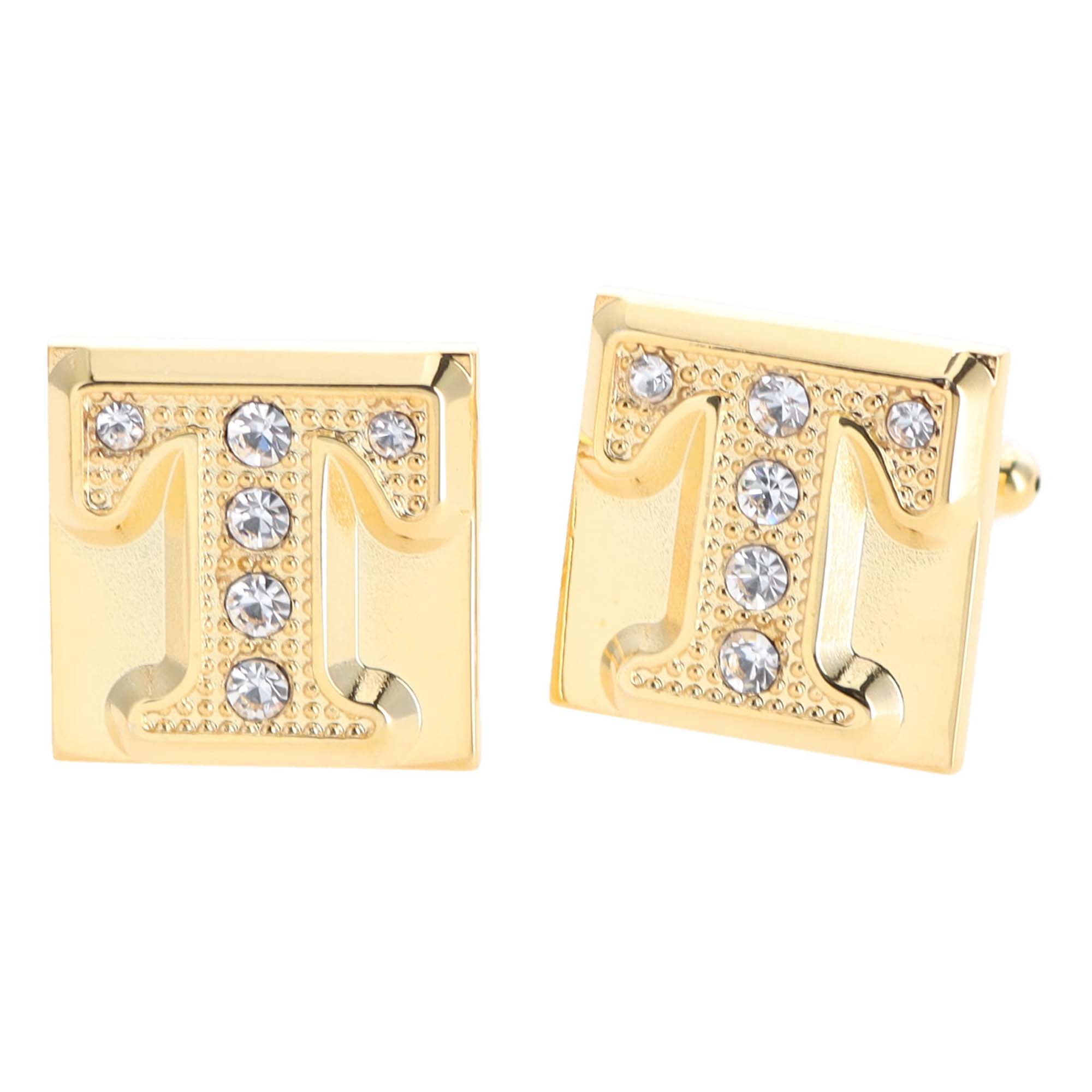 Vittorio Vico Rhinestone Initial Cufflinks in Gift Box