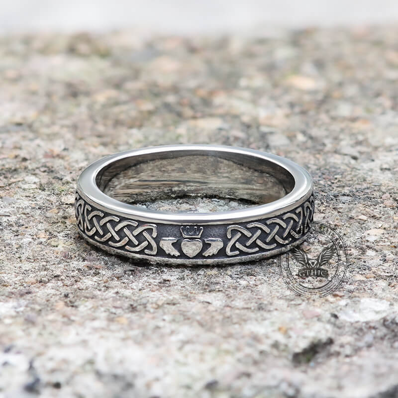 Irish Claddagh Stainless Steel Viking Ring
