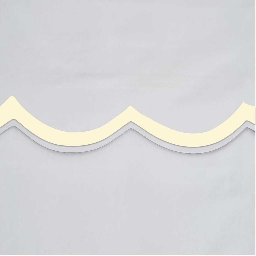 400TC Applique Scalloped Embroidery Cotton Duvet Cover Set