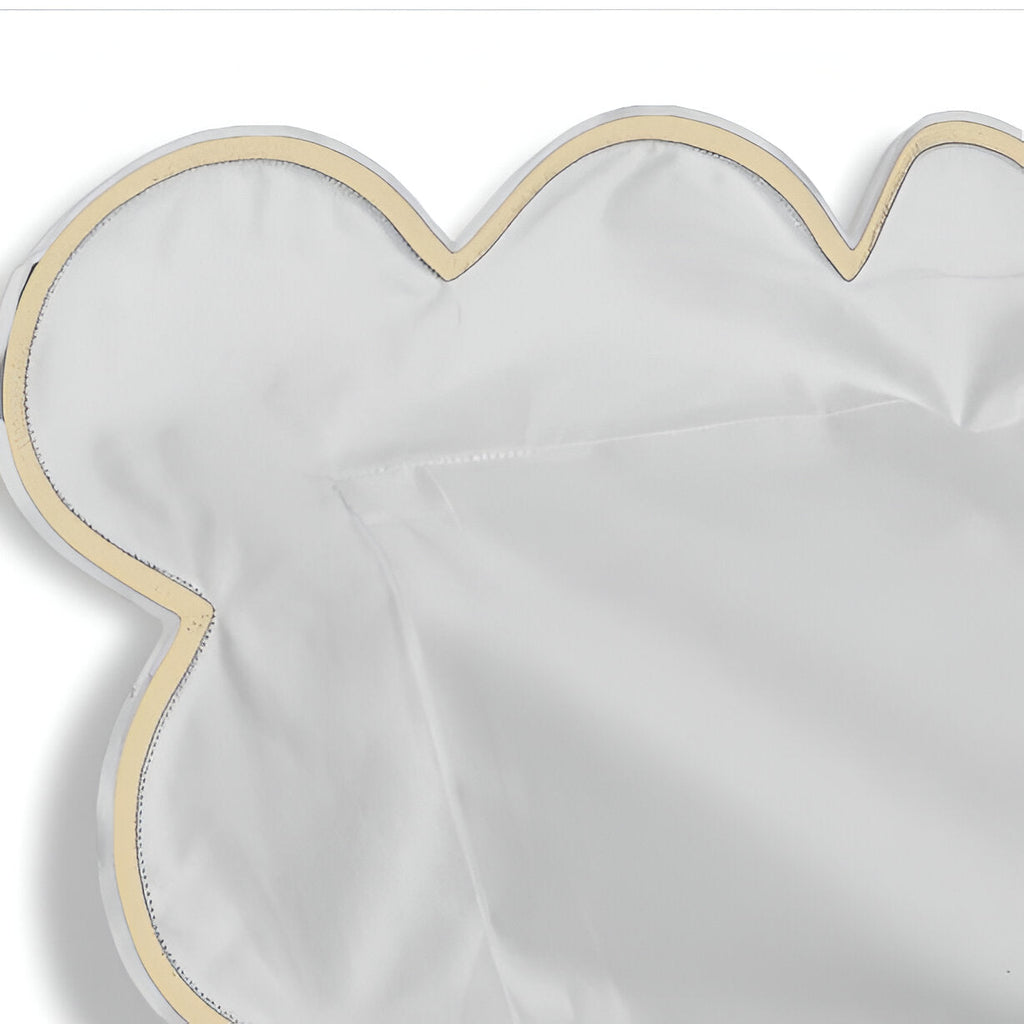 400TC Cotton Scallop Embroidery Sateen Solid Duvet Cover Set