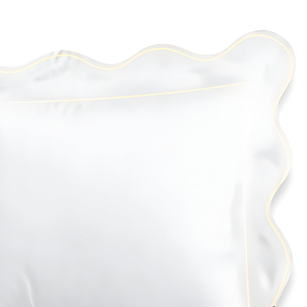 400TC Cotton Scallop Embroidery & Border Sateen Solid Duvet Cover Set