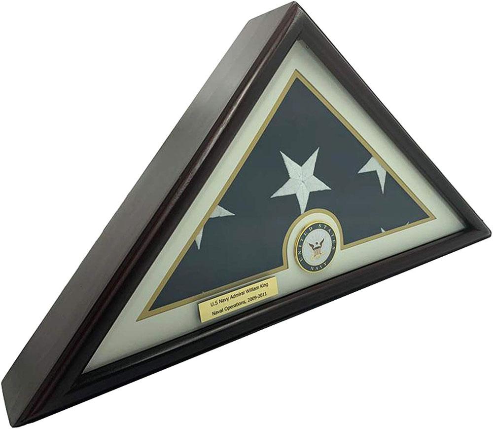 5X9 Burial/Funeral/Veteran Flag Elegant Display Case, 5X9 Solid Wood Case With Air Force Medal