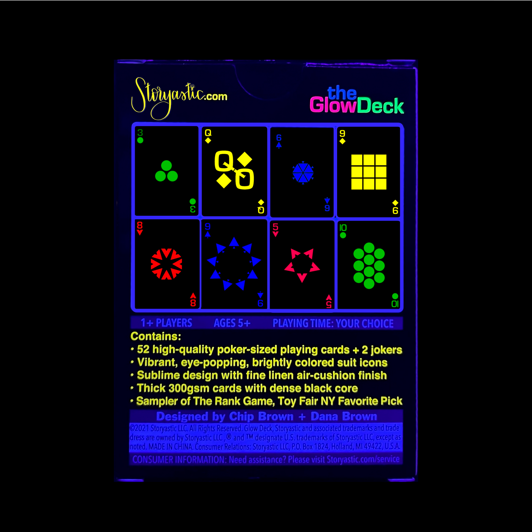 GlowDeckTM Fluorescent Playing Cards