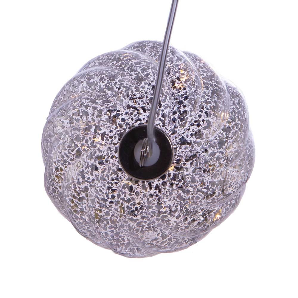 Lighted USB Gold and Silver Glass Ball Ornament - Light Gold